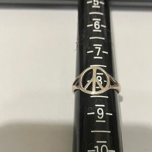 Vintage Sterling Silver Peace Sign Ring